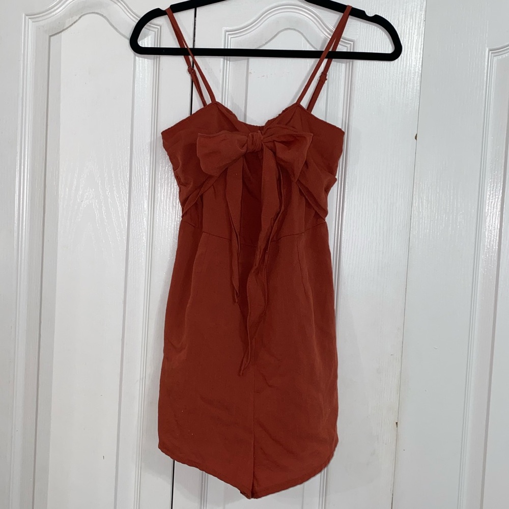 Rusted orange tie romper